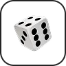 White six-sided die showing the numbers four, five, and three on visible faces.